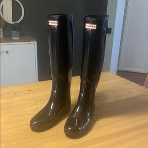 Hunter Original Glossy Black Knee-High Rain Boots